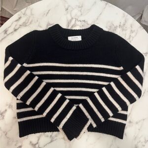 La Ligne Black and White Mini Marin Crew Neck Sweater